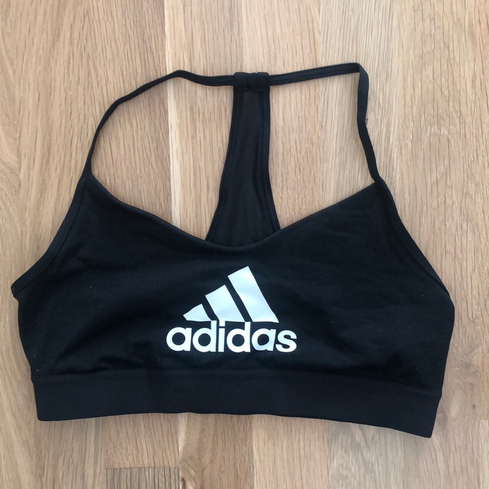 Adidas mesh black sports bra